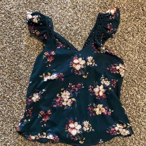 Green Flower Blouse Sweet Wanderer